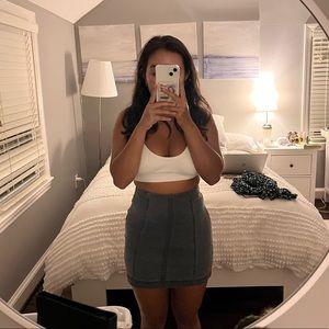 black denim free people mini skirt